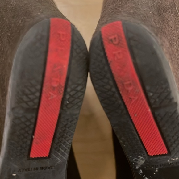 Prada brown suede wedge Mary Janes size 38. Original box. - Picture 12 of 12